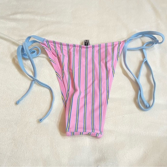 New! Frankie's Bikinis x Pink Rosemary Striped Bikini Bottom M 1517 - Picture 6 of 7